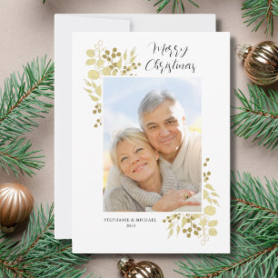 Elégant or vert Joyeux Noël Photo