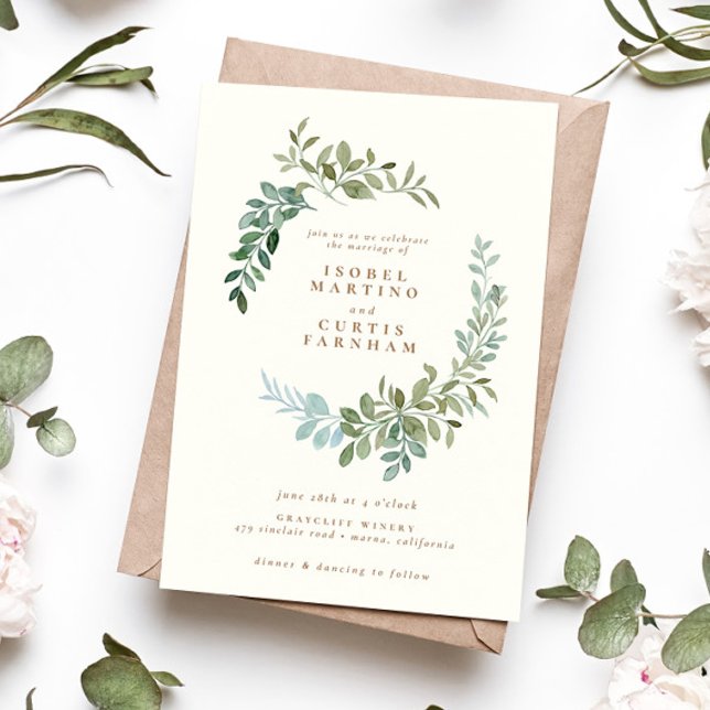 Elégant or vert Mariage feuille Eucalyptus (Créateur téléchargé)