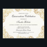 Elégant or Vintage Floral Quinceanera Invitation<br><div class="desc">Invitations plus élégantes de Quinceanera dans le Little Bayleigh Store! Remarque : Pas de véritable feuille d'or.</div>