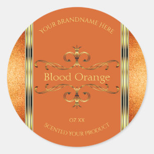 Elégant Orange Gold Produit Étiquettes Parties sci