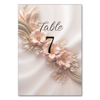 Elégant Orange Peach Floral Numéro de table