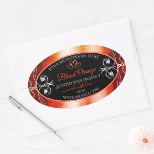 Élégant orange rouge produit Étiquette bijoux noir