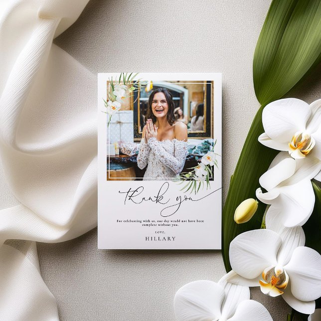 Elégant orchidée nuptiale carte de remerciements p (Créateur téléchargé)