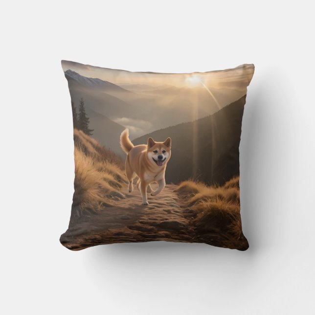 Élégant oreiller à lancer Shiba Inu (Recto)