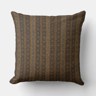 Élégant oreiller Brown et noir rayé Batik Jetant