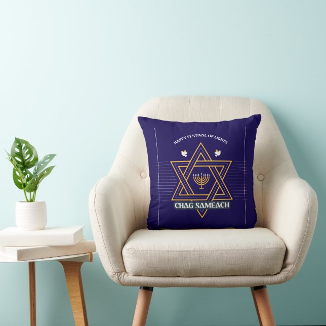 Élégant oreiller de Hanukkah en forme d'étoile de  (Chaise)