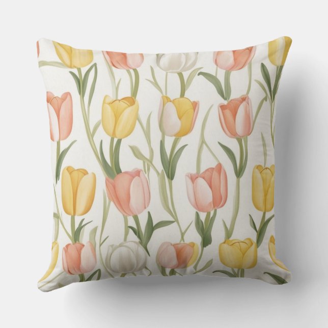 Élégant Oreiller Floral (Verso)