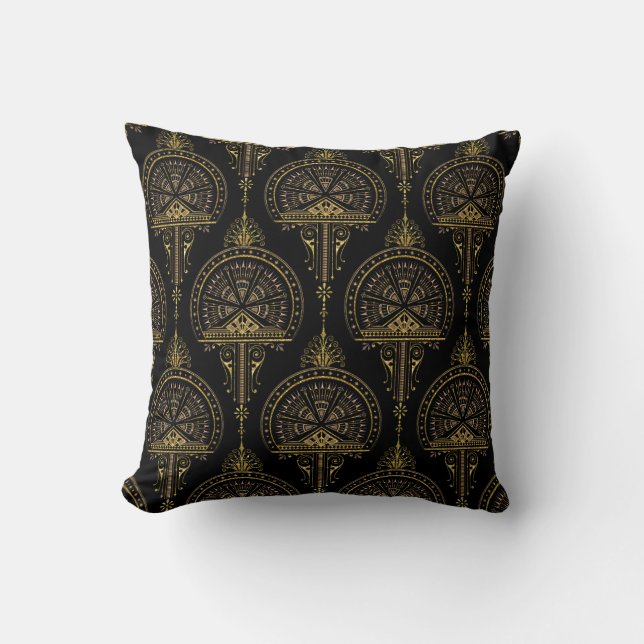 Elégant oreiller Gold et Black Throw (Recto)