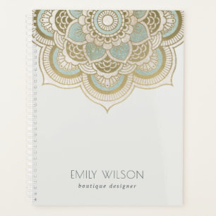 Elégant Ornate Gold Foil Turquoise Turquoise Mand