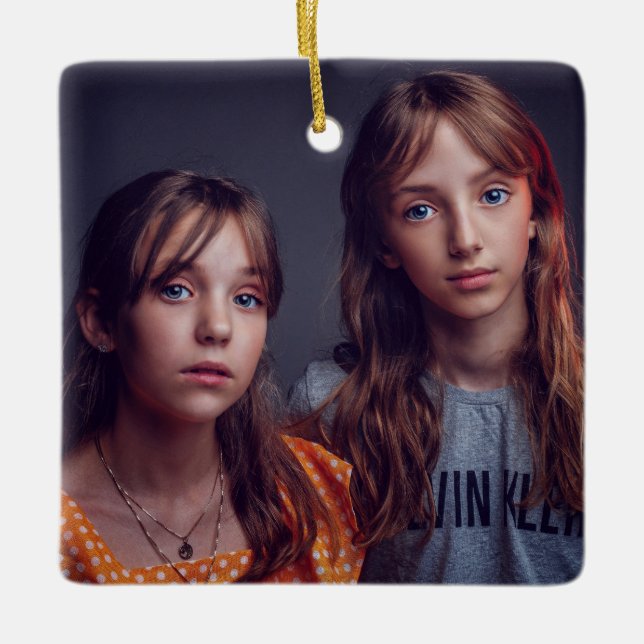 Élégant ornement en céramique photo personnalisée (Devant)