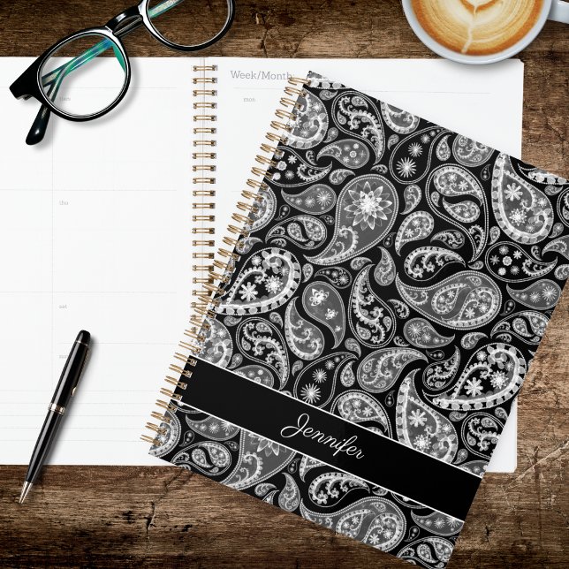Élégant Paisley Noir (Créateur téléchargé)