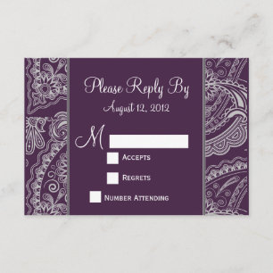 Elegant Paisley RSVP pour les invitations de maria