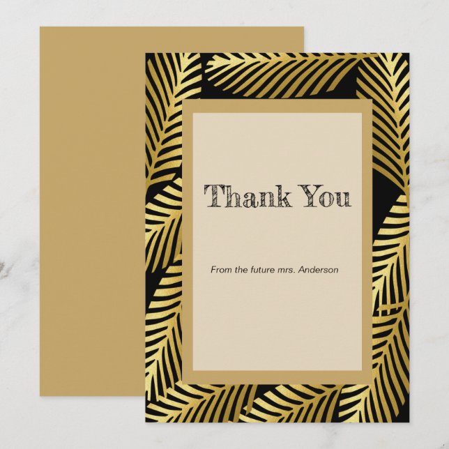 Élégant palmier d'or exotique Feuilles (Devant / Derrière)