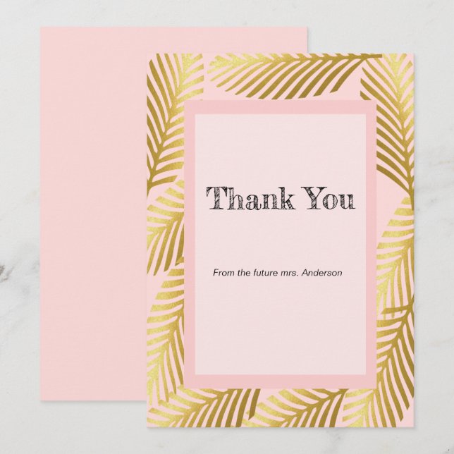 Élégant palmier d'or exotique Feuilles (Devant / Derrière)