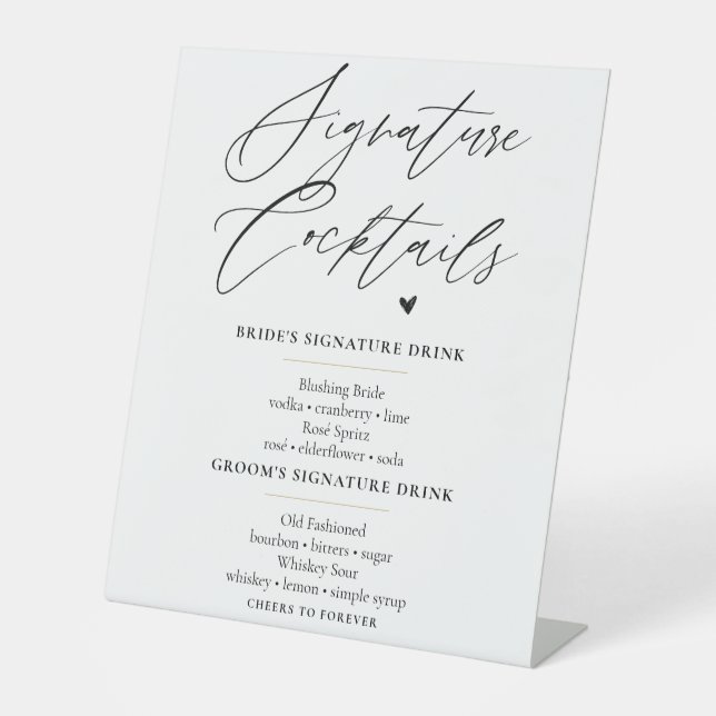 Élégant panneau de bar de mariage pour cocktails s (Recto)
