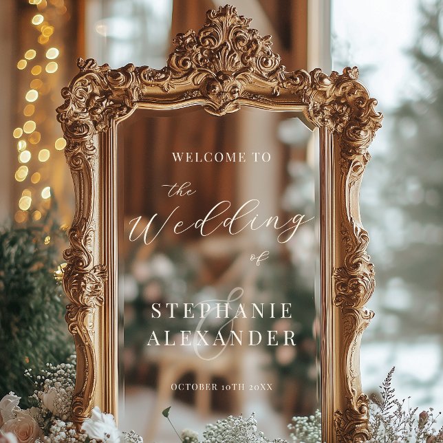 Élégant panneau de bienvenue miroir de mariage sel (Créateur téléchargé)