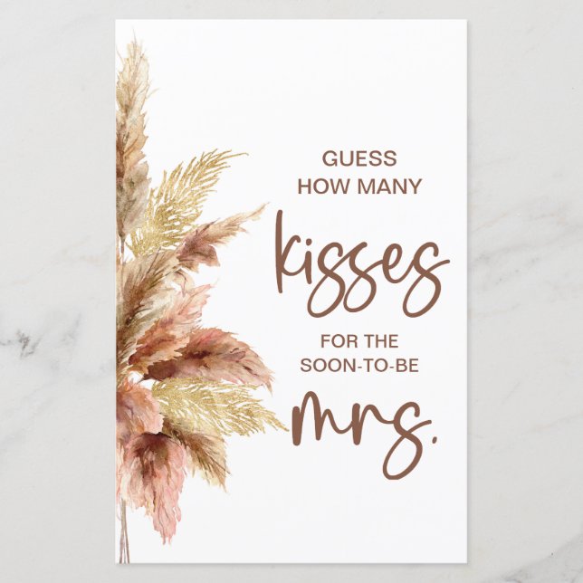 Élégant Panneau de jeu Combien de baisers (Devant)