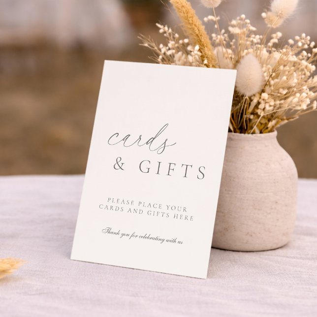 Élégant Panneau de Mariage Cartes & Cadeaux Minima (Créateur téléchargé)