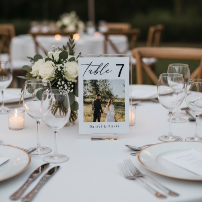 Élégant panneau de table de mariage avec photo (Créateur téléchargé)