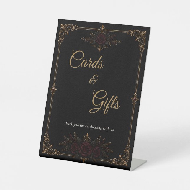 Élégant panneau de table de mariage gothique sombr (Recto)