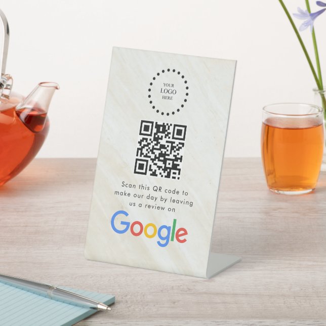 Élégant panneau de table QR code pour les avis Goo (In SItu)