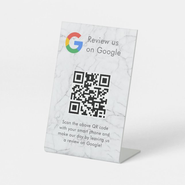 Élégant panneau de table QR code pour les avis Goo (Recto)