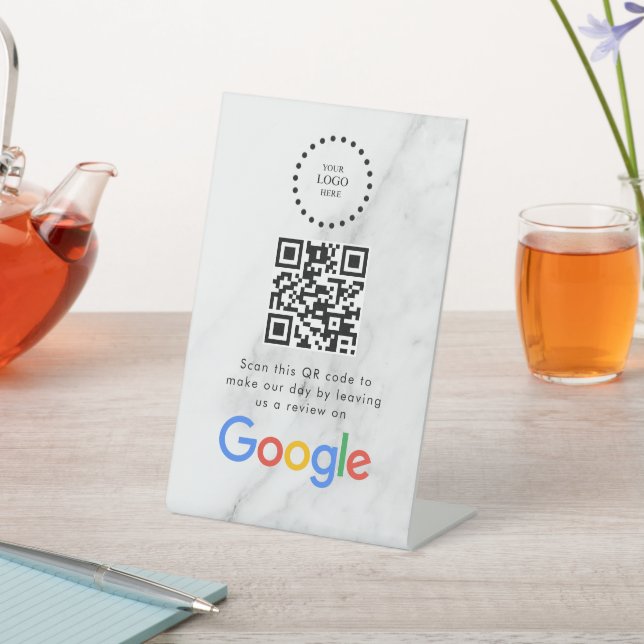Élégant panneau de table QR code pour les avis Goo (In SItu)