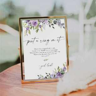 Élégant panneau floral violet "Mettez-lui une bagu