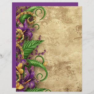 Élégant papier à scandale Vintage violet