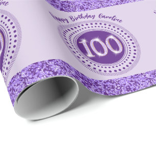 Élégant papier cadeau 100ème anniversaire paillett