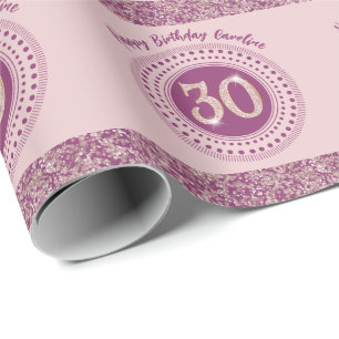 Élégant papier cadeau 30ème anniversaire paillette