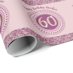 Élégant papier cadeau 60ème anniversaire paillette