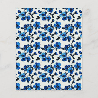 Élégant papier papier journal bleu floral et papie