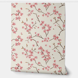 Élégant papier peint floral en fleur de cerisier