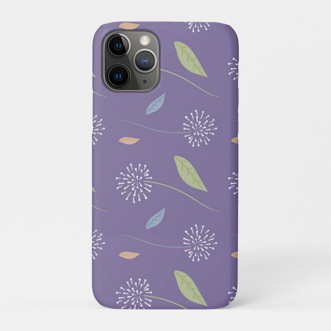 Élégant papier peint floral iPhone 11 Coque (Dos)
