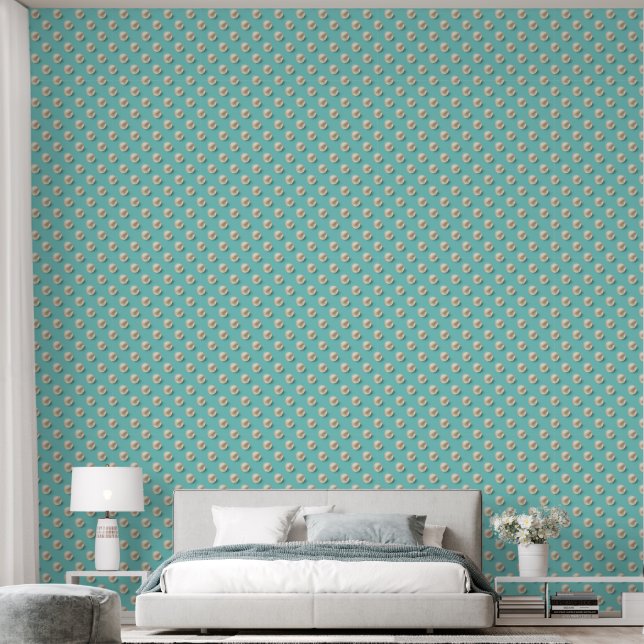Élégant papier peint Turquoise et Pearl (Chambre à coucher)