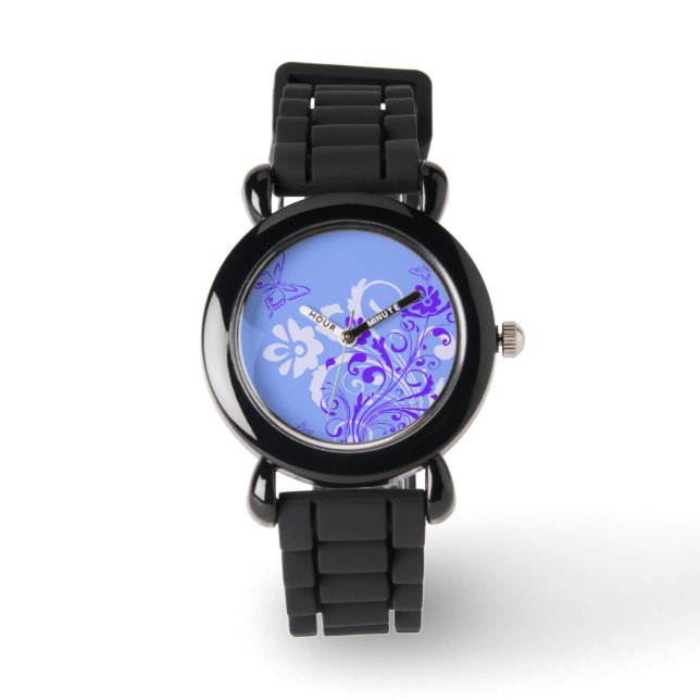 Elégant Papillon Floral Design Montres (Recto)