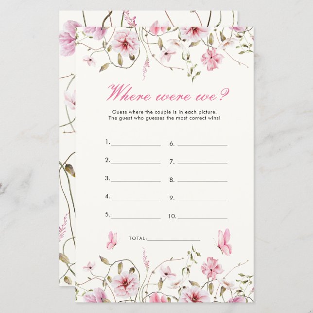 Elégant Papillon Où Étions-Nous Fête des mariées J (Devant / Derrière)