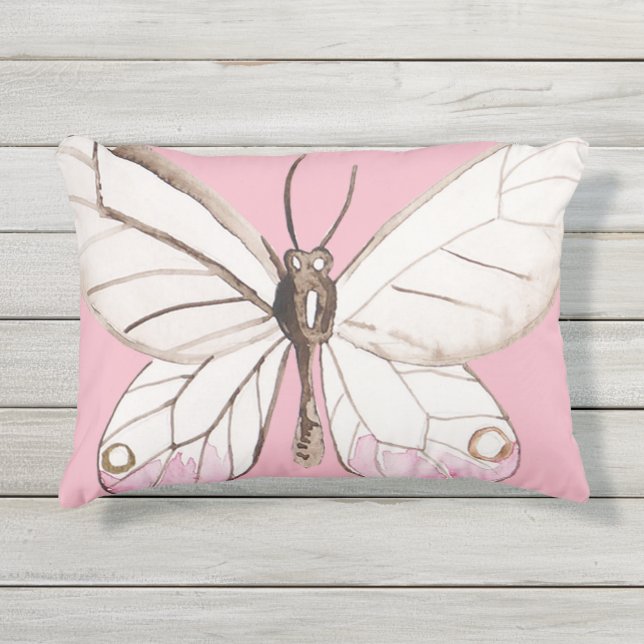 Élégant papillon rose Coussin extérieur (Devant)