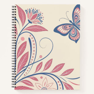 Elégant papillon Vintage et Carnet floral