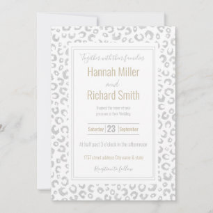 Élégant Parties scintillant d'argent Motif Leopard