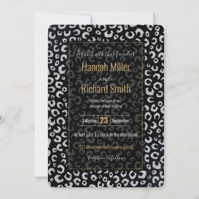 Élégant Parties scintillant d'argent noir Motif lé (Devant)