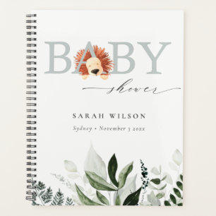 Élégant Pastel Cute Boho Lion Foliage Baby shower