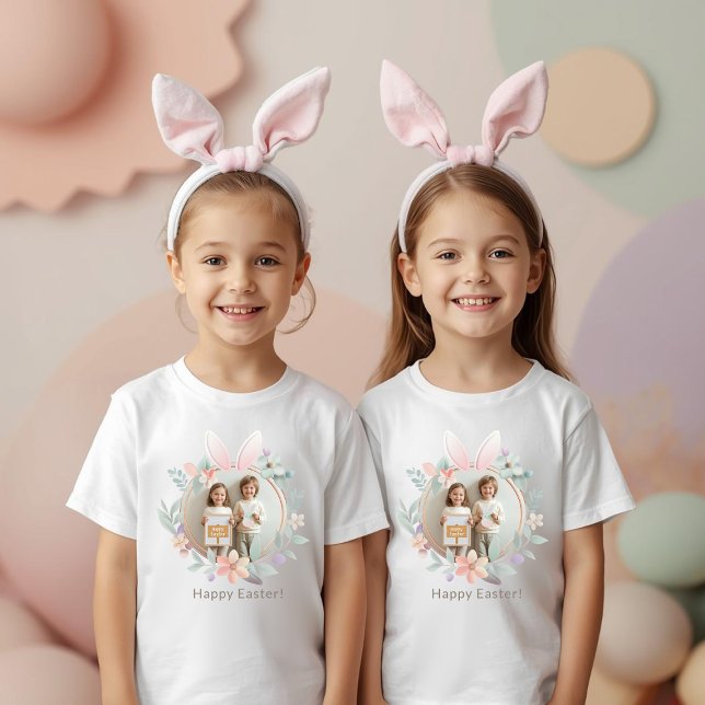 Elegant Pastel Easter Photo T-Shirt for Kids (Créateur téléchargé)