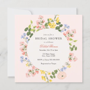 Elégant Pastel Floral Bridal Shower Invitation