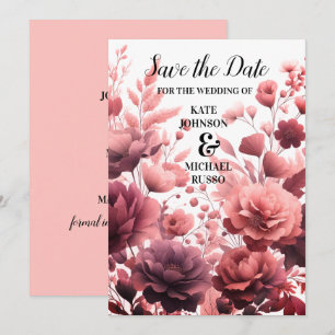 Elégant Pastel Pink Wedding Enregistrer La Carte D