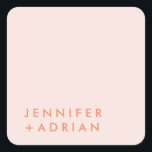 Élégant Pastel Sticker Carré moderne minimal<br><div class="desc">Elégant Pastel Minimal Purple Enveloppe Moderne Phoques</div>