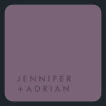 Élégant Pastel Sticker Carré moderne minimal<br><div class="desc">Elégant Pastel Minimal Purple Enveloppe Moderne Phoques</div>