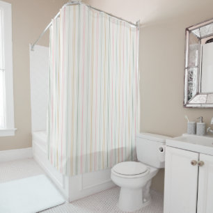 Elégant Pastel Stripes Douche Rideau