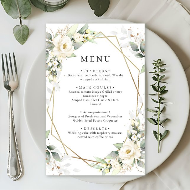 Elégant Pastel White Roses Eucalyptus Mariage (Créateur téléchargé)